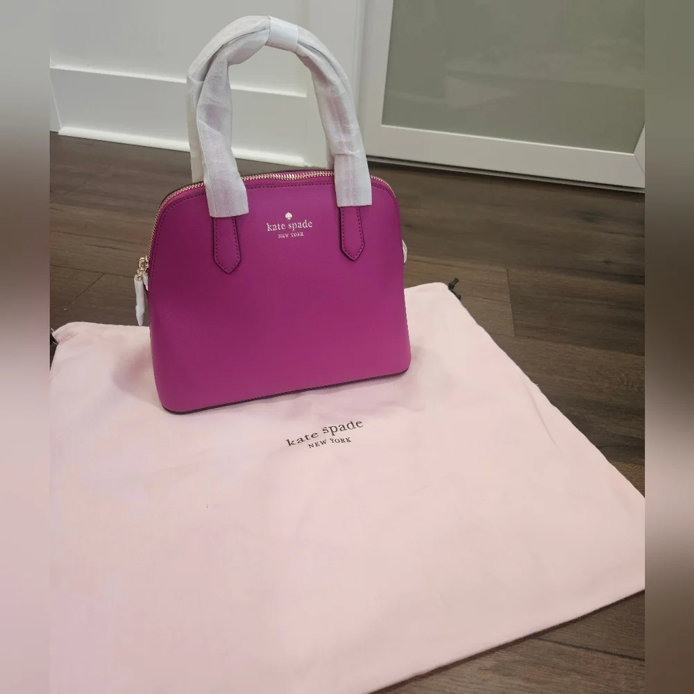 SOLD🔥NWT Kate Spade Schuyler Medium Baja Rose PVC Domed Satchel - Picture 4 of 14